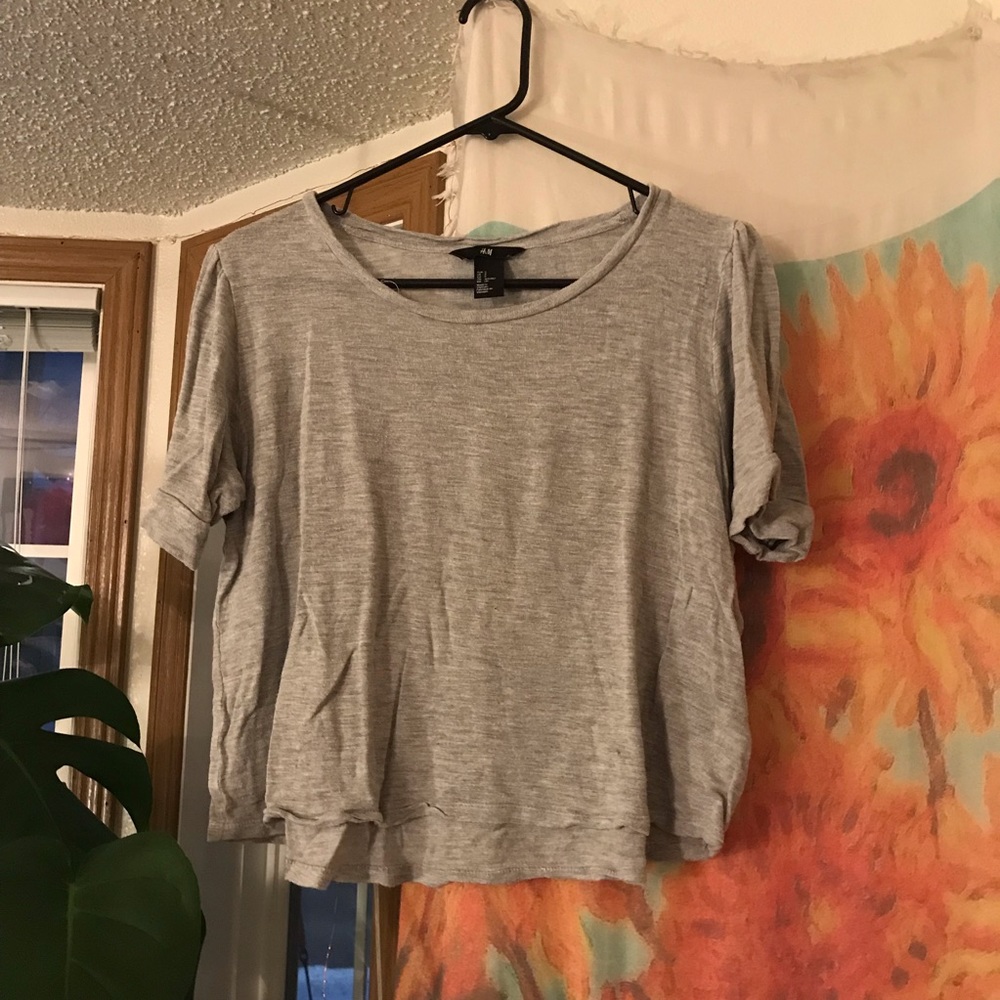 H&M Loose Heather Grey Boyfriend Tee